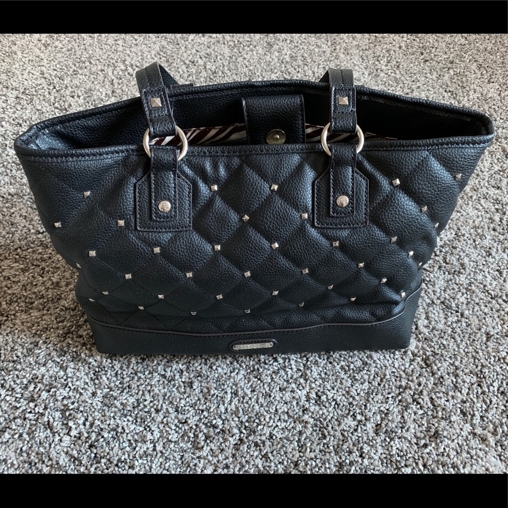 Dana Buchman Black Studded Shoulder Bag